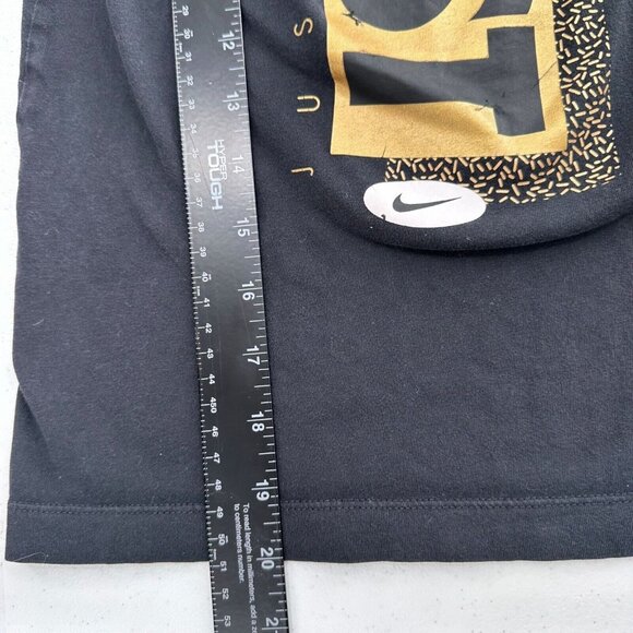 Nike Youth Black Tee "Be A Beast" Gold Graphic Short Sleeve Cotton Shirt M - Picture 4 of 7